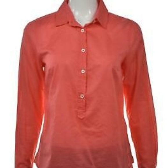 J. Crew Tops - J. Crew Coral Long Sleeve Cotton Blouse, New